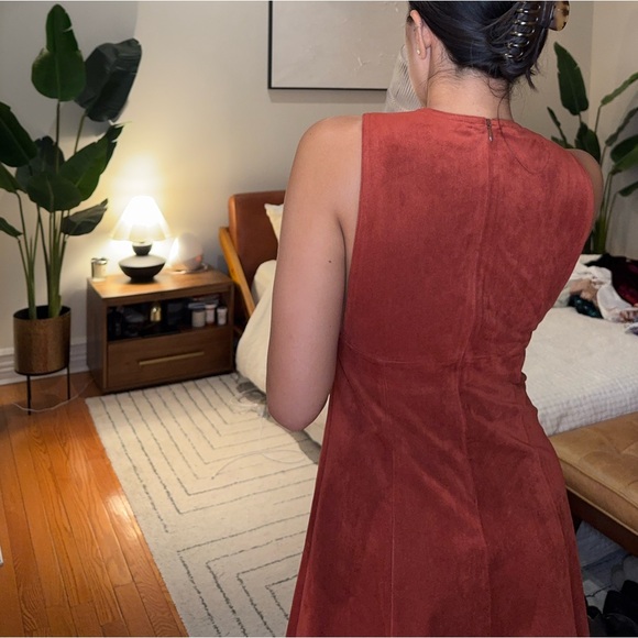 Wilfred Suede Burnt Orange Mini Dress - Picture 2 of 5